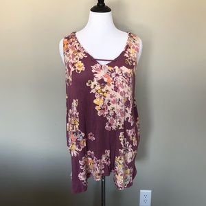 NWOT Floral Tank